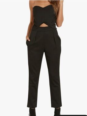 Three of Something Tidal Black Strapless Playsuit Jumpsuit